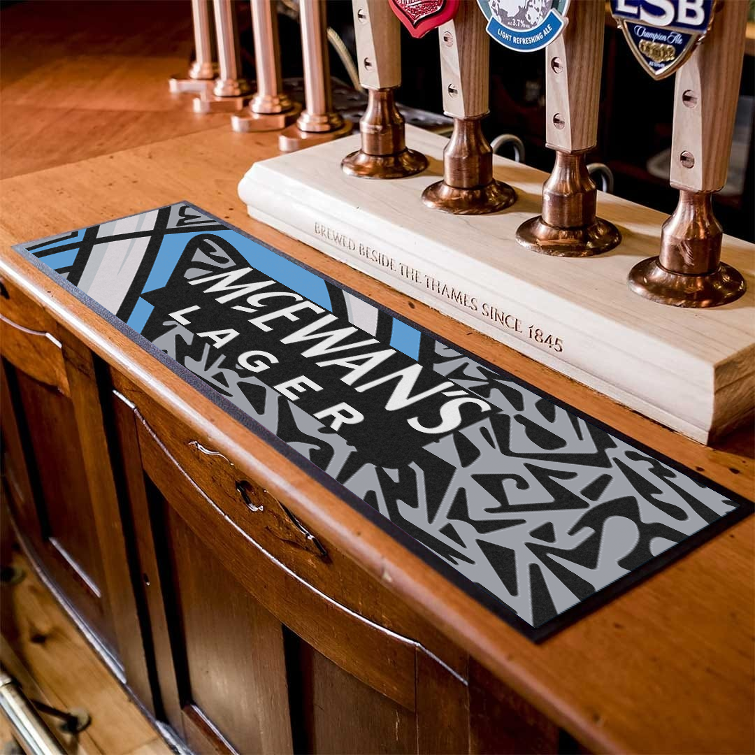 The Goalie '95/96 – The Famous Retro Football Bar Runner | Blue & Black | Govan Road Collection